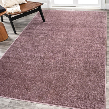 Haze Solid Low-pile Area Rug Light Purple